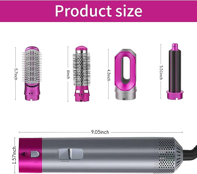 𝙉𝙤𝙤𝙧é 𝙂𝙡𝙤𝙬™ Hot Hair Brush 5 in 1 – فرشاة الشعر الساخنة 5 في 1