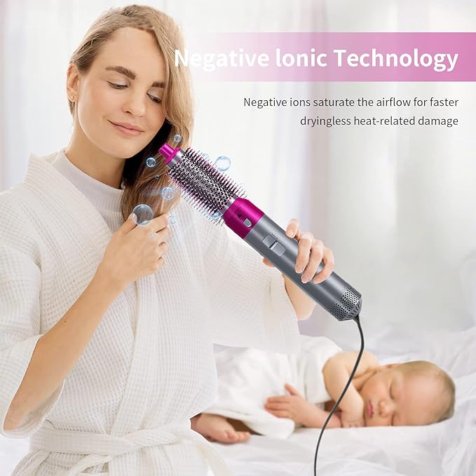 𝙉𝙤𝙤𝙧é 𝙂𝙡𝙤𝙬™ Hot Hair Brush 5 in 1 – فرشاة الشعر الساخنة 5 في 1