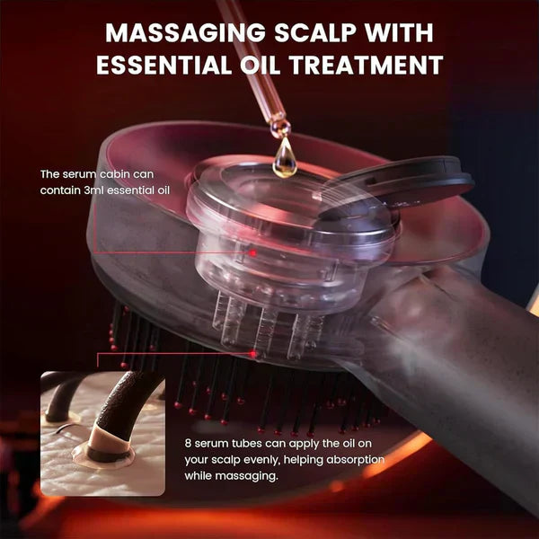 𝙉𝙤𝙤𝙧é 𝙂𝙡𝙤𝙬™ Scalp Massager Brush (Red) – فرشاة تدليك فروة الرأس (حمراء)