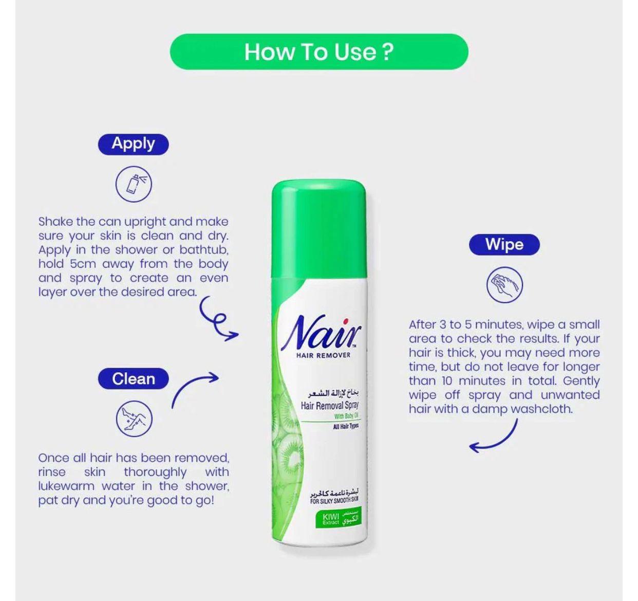 𝙉𝙤𝙤𝙧é 𝙂𝙡𝙤𝙬 Nair Hair Removal Spray – بخاخ إزالة الشعر نير